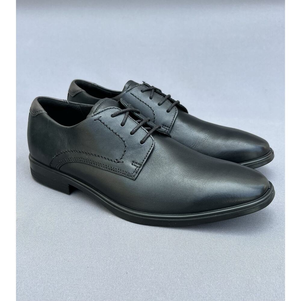 ECCO Melbourne Derby Dress Leather Shoes Black Men's 8-8.5 US Size NEW